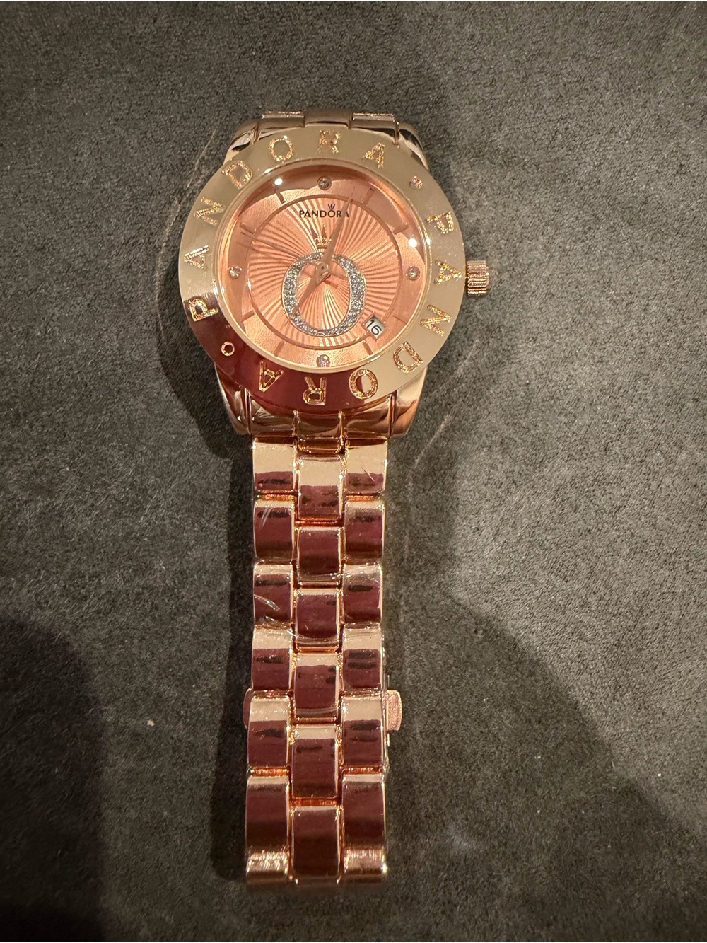 New Pandora Rose Gold Bracelet Watch with Crystal Accents